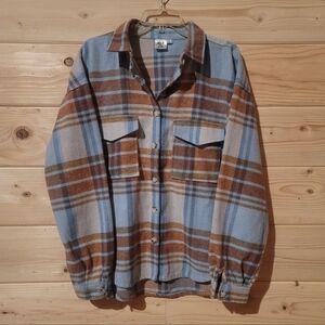 Women's Ford Bronco Plaid Shirt Sixe XXL 27x27 6% Wool Blend